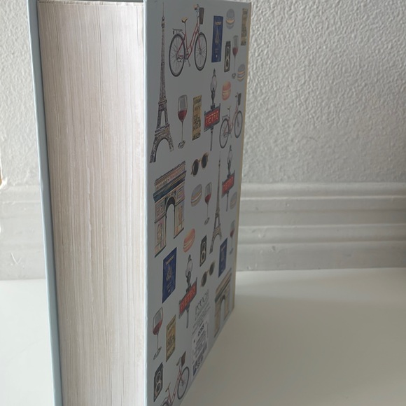 “Adventure Awaits” Paris Parisian French France decorative bookshelf storage box - Picture 7 of 9